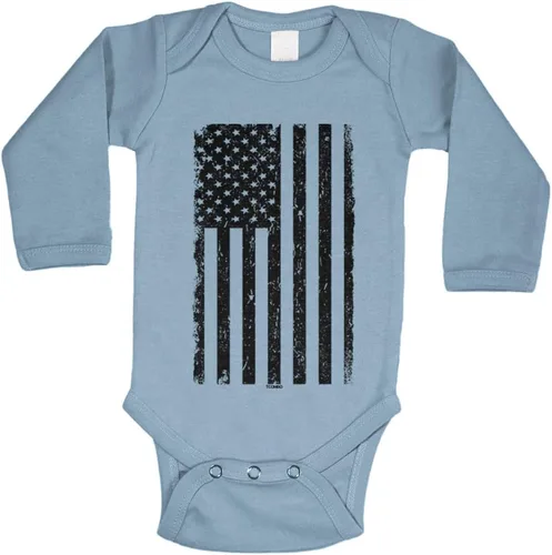 Vista 34 de Tcombo Bandera americana negra envejecida - Body de Estados Unidos Negro - Lámina dorada