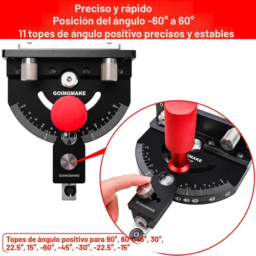 Vista 5 de GOINGMAKE Calibre de inglete para sierra de mesa con parada de volteo microajustable y valla extensible y parada de ángulo rápido para sierra