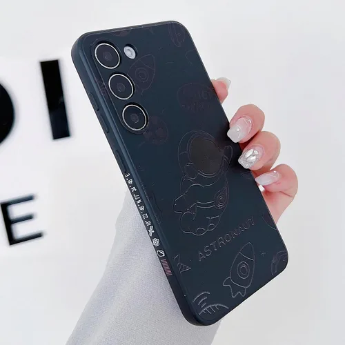 Vista 39 de Yonds Queen para Samsung Galaxy S21 Funda Linda, Cubierta de Parachoques Elegante con Diseño de Astronauta de Dibujos Animados, Espacio, Luna