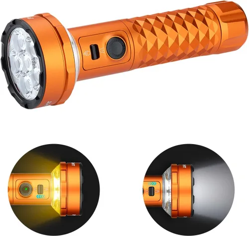 Vista 9 de OLIGHT Prowess - Linternas recargables de alto lúmenes, linterna súper brillante de 5,000 lms con funda, LED de carga USB-C de alta eficiencia