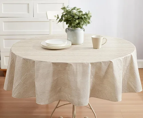 Vista 30 de Newbridge Moire - Mantel de franela de vinilo con estampado ondulado de color sólido para interiores y exteriores