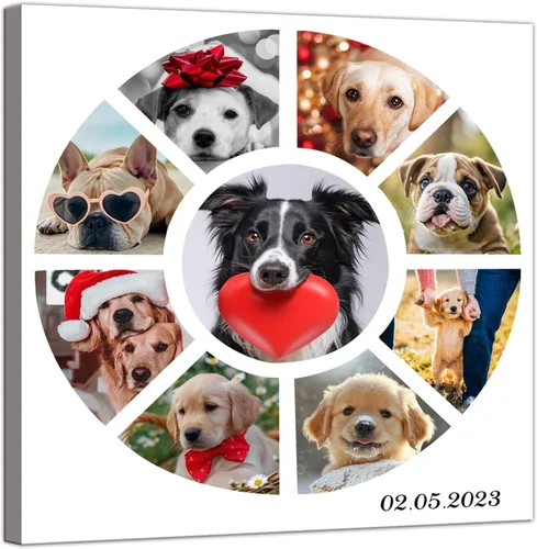 Vista 16 de ZHIYYHAO Impresiones en Lienzo Personalizadas con Tus Fotos Collage Enmarcado Cuadros Múltiples Personalizados en Lienzo Arte de Pared para Sala