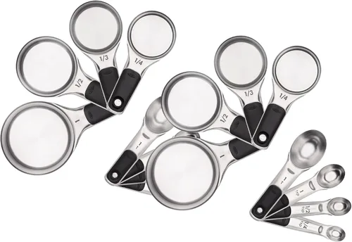 Vista 6 de OXO Good Grips - Vasos medidores de acero inoxidable con broches magnéticos (4 unidades)