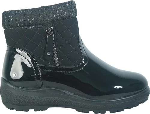Vista 5 de Botas de invierno de tobillo a media pantorrilla para mujer de Canadá KARLA y NINA Botas de piel con cremallera lateral Cremallera frontal