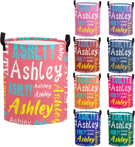 Vista 27 de Cesta de lavandería personalizada con nombre, cesta de lavandería plegable con asa para baño, sala de estar, dormitorio