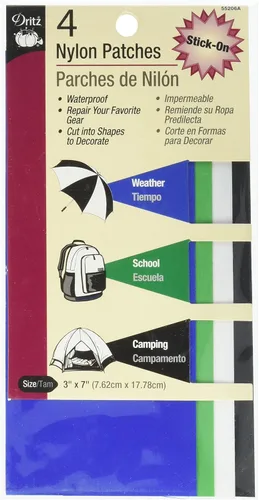Vista 5 de Dritz Parches adhesivos de nailon, 3 x 7 pulgadas, 4 unidades, colores de campamento