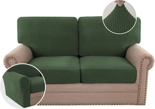 Vista 57 de H.VERSAILTEX Fundas elásticas para sillas de varias piezas, fundas para cojines ajustables para asiento y respaldo