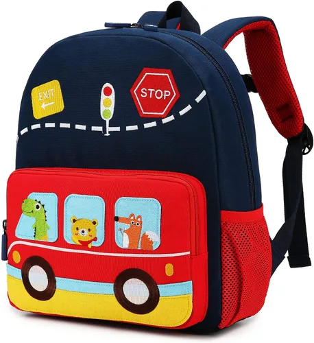 Vista 12 de willikiva Mochila Infantil con Dinosaurio en Coche para Niños y Niñas, Mochila para Preescolar, Impermeable, Tamaño único, Moderno Fiesta de música
