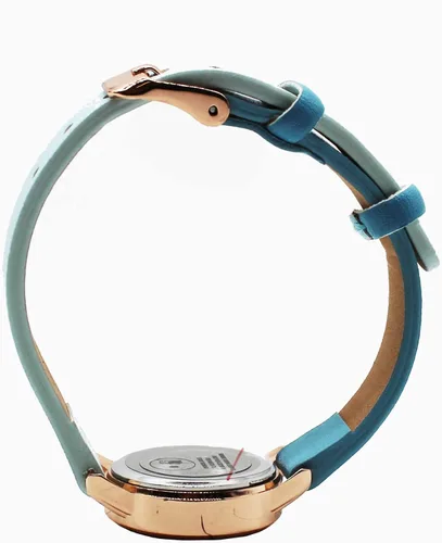 Vista 2 de Accutime Disney Lilo & Stitch Reloj de pulsera analógico de cuarzo azul degradado con cara pequeña, detalles dorados para mujeres y adultos