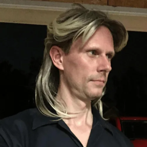Vista 9 de ALLAURA Pelucas rubias de estilo mullet para hombre, para disfraces de los años 70 u 80, accesorio de fiesta elegante, para cosplay, peluca de Joe