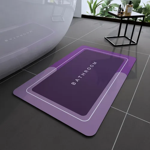 Vista 84 de Tapetes de baño antideslizantes de secado rápido, tapetes de baño de goma súper absorbentes para debajo de la puerta, tapetes de baño para baño, Azul