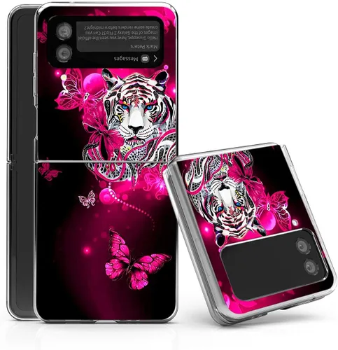 Vista 10 de Bcov - Funda rígida para Samsung Galaxy Z Flip 3 5G, diseño de gato negro, funda protectora sólida a prueba de rayones y resistente a los golpes