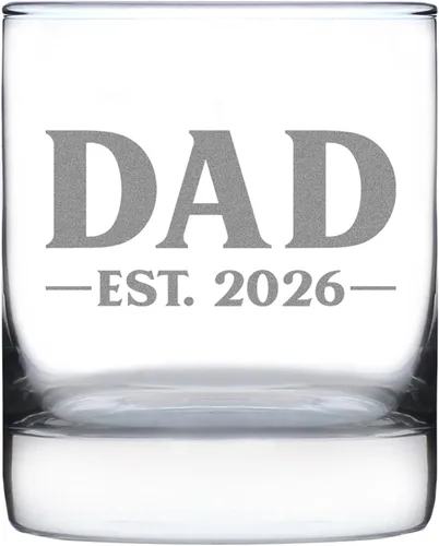 Vista 26 de Dad Est 20XX personalizado – Nuevo padre whisky rocas regalo de cristal para padres primerizos – Gafas personalizadas atrevidas de 10.25 onzas