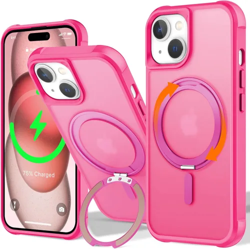 Vista 117 de UMIONE - Funda con diseño de anillo magnético giratorio de 360° para iPhone 11, soporte de bucle invisible integrado, compatible con Magsafe, funda