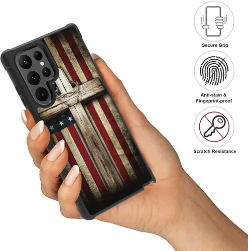 Vista 4 de Funda para Galaxy S22 Ultra, resistente 3 en 1, híbrida de plástico duro y silicona suave, a prueba de golpes, funda de protección contra caídas