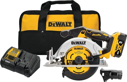 Vista 12 de DEWALT Sierra circular inalámbrica sin escobillas de 20 V MAX* 6-1/2 pulgadas, solo herramienta (DCS565B)