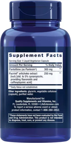 Vista 2 de Life Extension CHOL-Support, ayuda a mantener el colesterol ya saludable, la salud del corazón, extracto de hoja de alcachofa, pantetina de vitamina