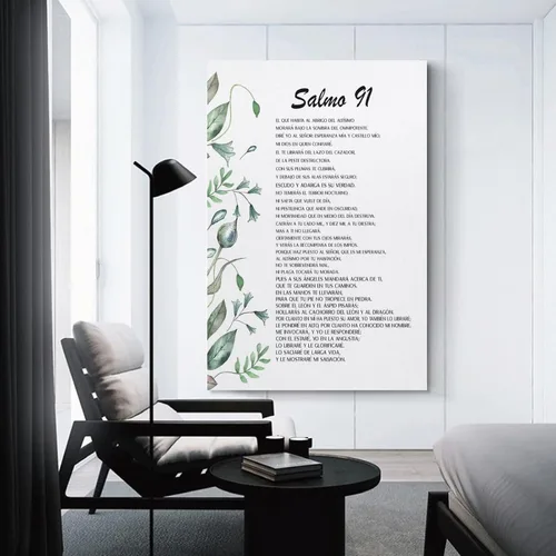 Vista 3 de Salmo 91, Póster Con Versículo Bíblico Español Salmo 91, Verso De La Biblia, Lienzo Para Pintura, Pó Pó Pó Pintura Decorativa Lienzo Póster De Pared
