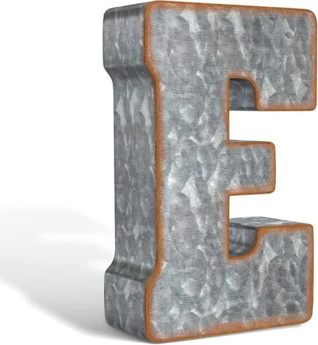 Vista 16 de CraftyCrocodile Números de metal galvanizado de 7" para decoración de pared - Número 3D 0 para colgar y de pie libre - Números de mesa rústicos