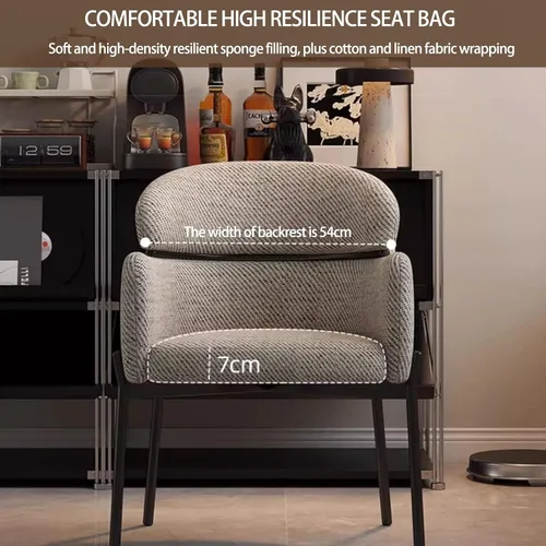 Vista 7 de Sillas de cocina de comedor con lino de algodón, juego de sillas de comedor con cojines, silla de sala de estar con almohadilla antideslizante