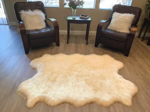 Vista 70 de LAMBZY Alfombra de pelo de oveja sintética, hipoalergénica, súper suave, sedosa para sala de estar, habitación de los niños, sofá