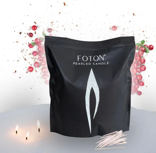 Vista 17 de Foton Vela Perlada 18 Oz - Velas de Cera en Polvo de Sidra Nevada, No Tóxicas, Lujo, Duraderas hasta 120 Horas - Vela Perlada de Arena Recargable