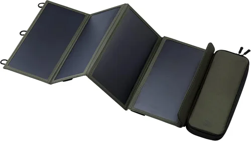 Vista 11 de NESTOUT Panel solar portátil, puertos USB-C y USB-A, cargador solar de 14 W para campamento, nailon Ripstop repelente al agua, diseño compacto
