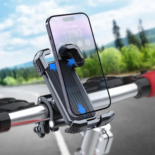 Vista 7 de Soporte de teléfono para motocicleta, manillar de teléfono para iPhone, Samsung, Android, 4-7 pulgadas, abrazadera para teléfono celular, kit