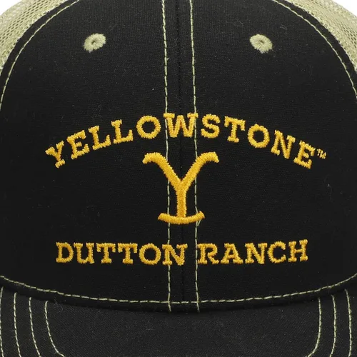 Vista 3 de Yellowstone Dutton Ranch Logo Gorra de camionero de espuma negra para hombre, Multi colorido