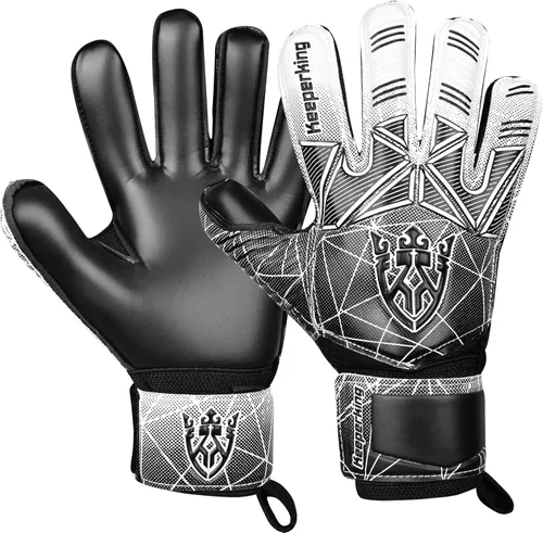 Vista 14 de Keeperking - Guantes de portero de fútbol para niños, jóvenes y adultos, palmas de agarre fuerte de látex con espinas removibles para la protección