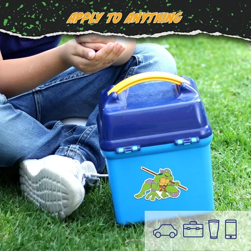 Vista 5 de TMNT - Juego de 3 calcomanías de vinilo Donnie de las Tortugas Ninja Adolescentes Mutantes para coche, botella de agua, bicicleta, casco, laptop