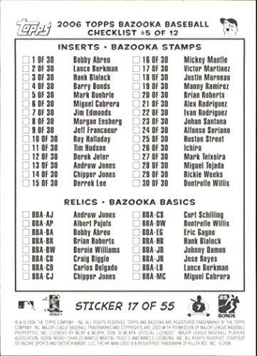 Vista 2 de 2006 Bazooka 4 on 1 Stickers #17 Giles Buehrle Mulder Prior MLB Baseball Trading Card