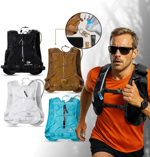 Vista 9 de Orange Mud Endurance Pack V3.0 Chaleco para Correr – Mochila de Hidratación de 2L para Trail Running, Senderismo y Ciclismo – Malla Ligera