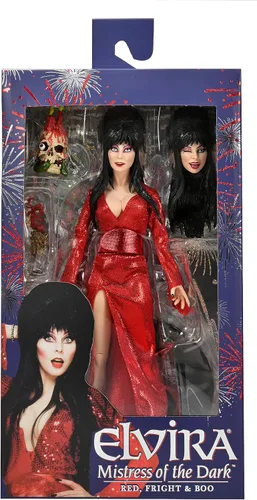 Vista 2 de NECA - Elvira - Figura de acción vestida de 8 pulgadas - "Red, Fright, and Boo
