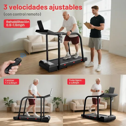 Vista 5 de YESOUL Treadmill for Seniors with Long Handrails, Emergency Stop Button