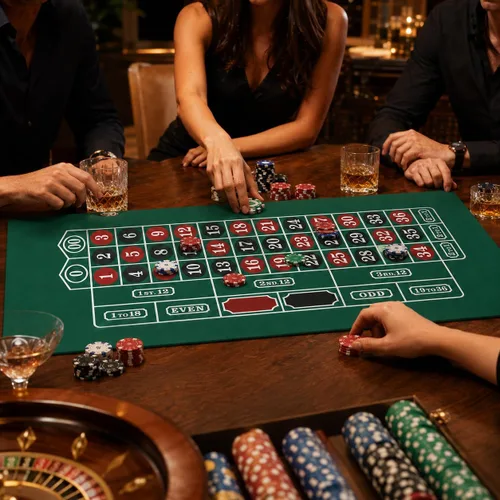 Vista 5 de 72" ruleta y blackjack casino recreativo fieltro diseño paño