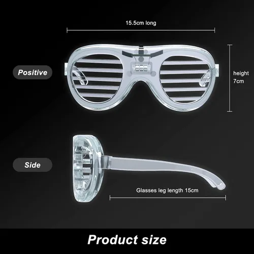 Vista 4 de Gafas LED de neón que brillan en la oscuridad, suministros de fiesta para niños y adultos, paquete de 152430
