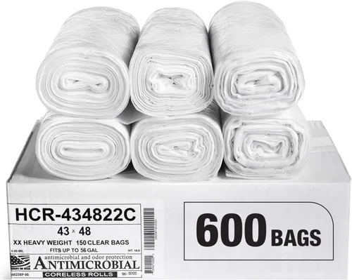 Vista 10 de Aluf Plastics Bolsas de basura de alta densidad, 10 galones, 4000 unidades, 6 micras (eq), 24 x 24 pulgadas, negras, para baño, oficina, industrial