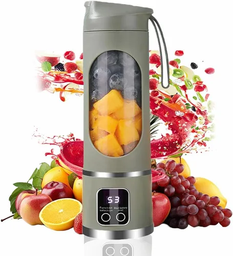 Vista 11 de Portable Blenders Bottles for Shakes and Smoothies, USB Rechargeable 1500mah Battery 3 Speed Cooking Machine with Display, 450ML Electric Juicer Cup