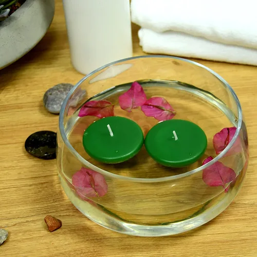 Vista 3 de Zest Candle Velas flotantes de 24 piezas, 2.25 pulgadas, verde cazador