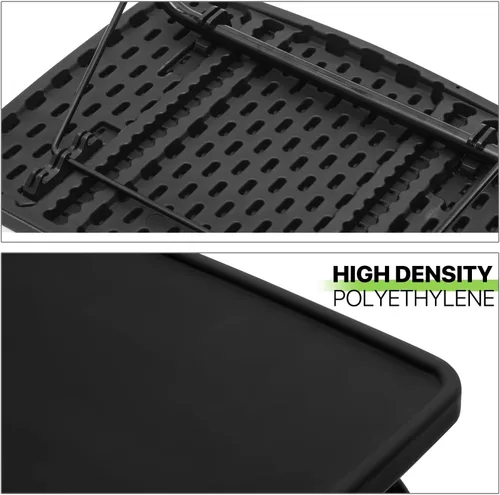 Vista 8 de Magshion Bandeja de TV inclinable ajustable de 22 pulgadas, mesa para cena en cama o sofá, cómoda mesa negra plegable con 3 ajustes de ángulo