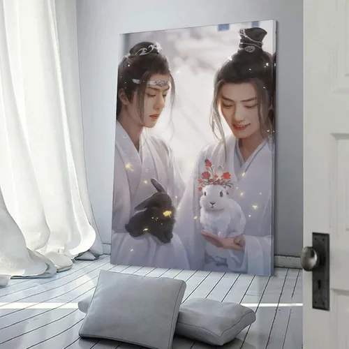 Vista 3 de The Untamed Xiao Zhan Wang Yibo Póster (2) Lienzo decorativo para pared, decoración de habitación, decoración de dormitorio, regalos de 12 x 18