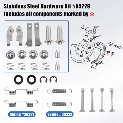 Vista 4 de Kit de hardware de freno de estacionamiento compatible con Chevy Corvette C2 C3 1965-1982 Acero Inoxidable LH & RH