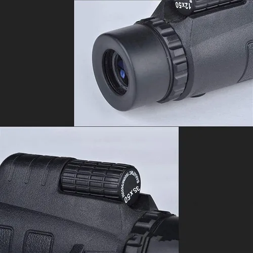 Vista 5 de Telescopio monocular, monocular impermeable con monocular HD de alta potencia 12 x 50 duradero y transparente con soporte para teléfono inteligente