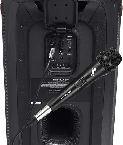 Vista 6 de Marengo Micrófono vocal dinámico para altavoz de karaoke, micrófono de mano con cable con interruptor de encendido y apagado y cable desmontable