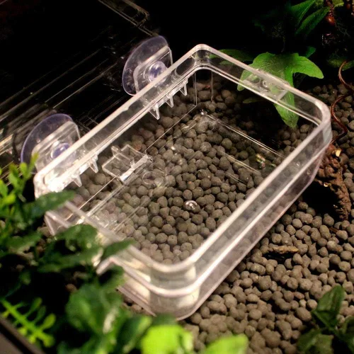 Vista 5 de Comedero para reptiles, anfibios, reptiles, antiescape, cuenco de comida transparente, ventosa, gusano, cuenca de alimentación para serpientes