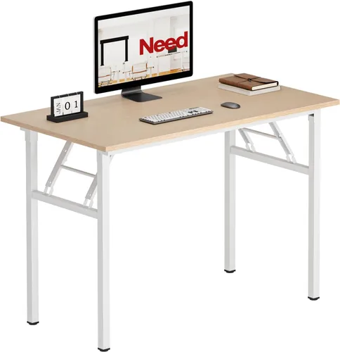 Vista 33 de Need - Escritorio plegable de 31 1/2" sin ensamblaje, mesa pequeña para computadora, escritorio robusto y resistente para espacios pequeños, marco