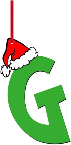 Vista 21 de Decoraciones de Navidad - Letras de adorno de la A a la Z para el árbol, adornos colgantes del alfabeto de Navidad de bricolaje (A)