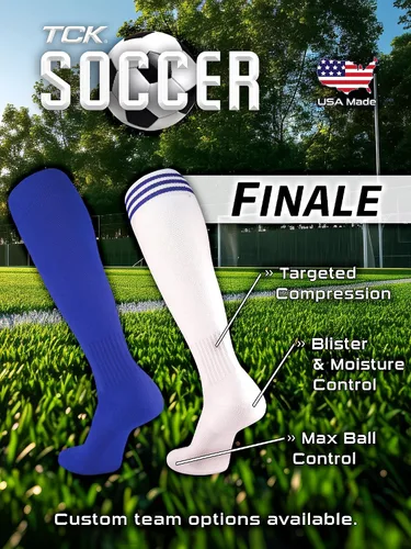 Vista 4 de Finale - Calcetines de fútbol para jóvenes y adultos Calcetines de fútbol hasta la rodilla para hombres y niños Ajuste elástico para espinilleras