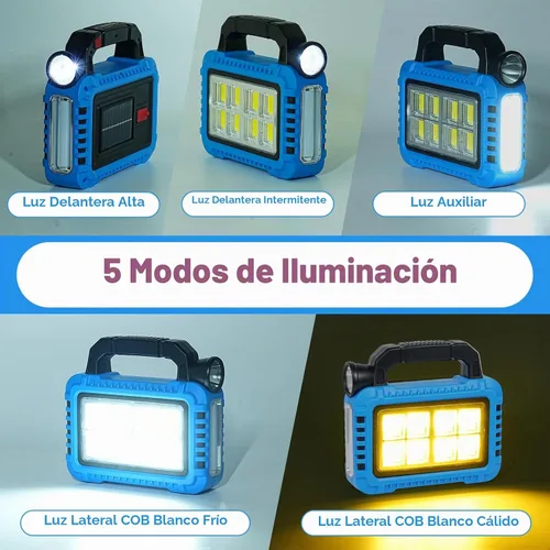 Vista 3 de TANSOREN Linterna de camping accesorios esenciales para engranajes de luces solares, linterna LED para cortes de energía, luces recargables